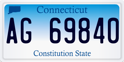 CT license plate AG69840