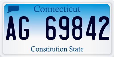 CT license plate AG69842