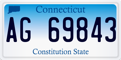 CT license plate AG69843