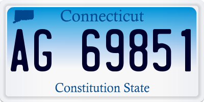 CT license plate AG69851