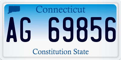 CT license plate AG69856