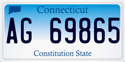 CT license plate AG69865