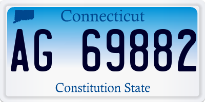 CT license plate AG69882