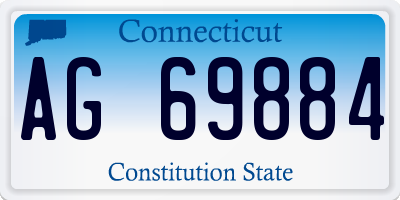 CT license plate AG69884