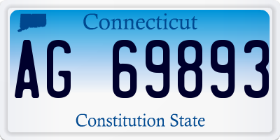 CT license plate AG69893