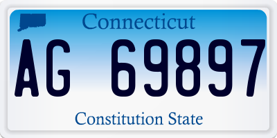CT license plate AG69897