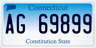 CT license plate AG69899