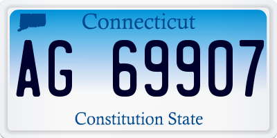 CT license plate AG69907