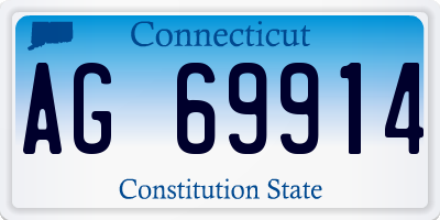 CT license plate AG69914