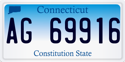 CT license plate AG69916