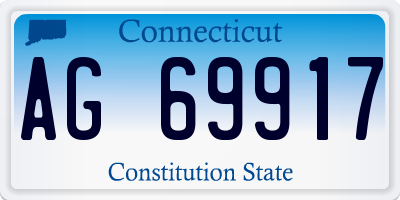 CT license plate AG69917