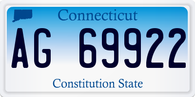 CT license plate AG69922