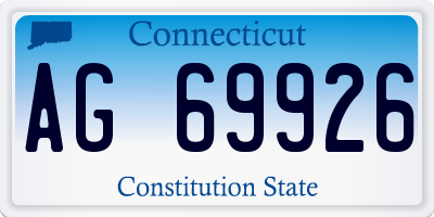 CT license plate AG69926
