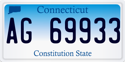 CT license plate AG69933