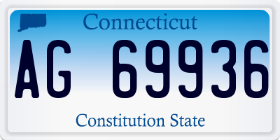 CT license plate AG69936