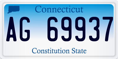 CT license plate AG69937