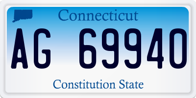 CT license plate AG69940