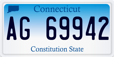 CT license plate AG69942
