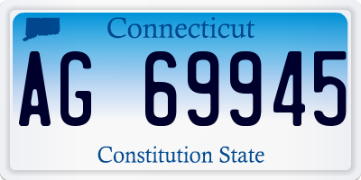 CT license plate AG69945