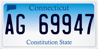 CT license plate AG69947