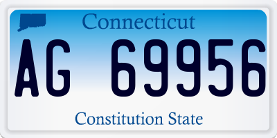 CT license plate AG69956