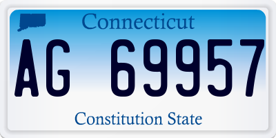 CT license plate AG69957