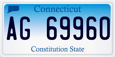 CT license plate AG69960