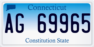 CT license plate AG69965