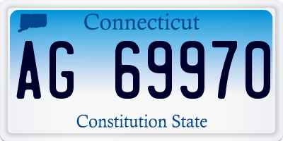 CT license plate AG69970
