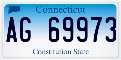 CT license plate AG69973