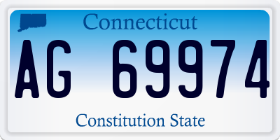 CT license plate AG69974