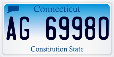 CT license plate AG69980