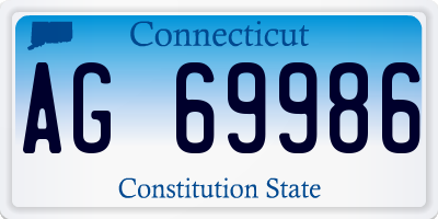CT license plate AG69986
