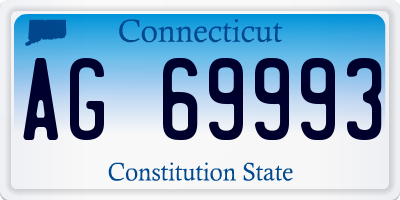CT license plate AG69993