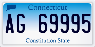CT license plate AG69995