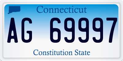 CT license plate AG69997