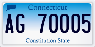 CT license plate AG70005
