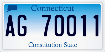 CT license plate AG70011