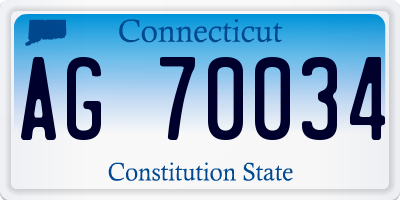 CT license plate AG70034