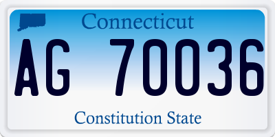 CT license plate AG70036