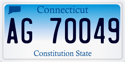 CT license plate AG70049