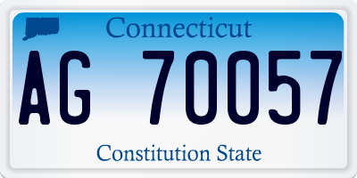 CT license plate AG70057