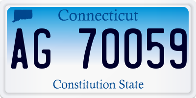 CT license plate AG70059