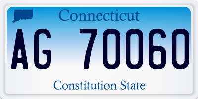 CT license plate AG70060