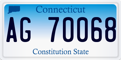 CT license plate AG70068