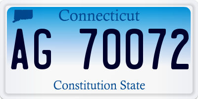 CT license plate AG70072