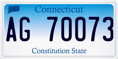 CT license plate AG70073