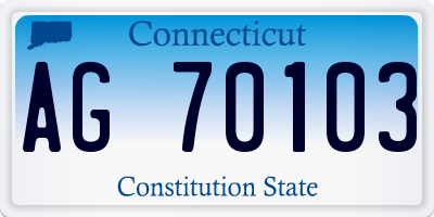 CT license plate AG70103
