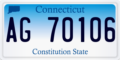 CT license plate AG70106