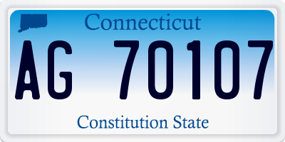 CT license plate AG70107